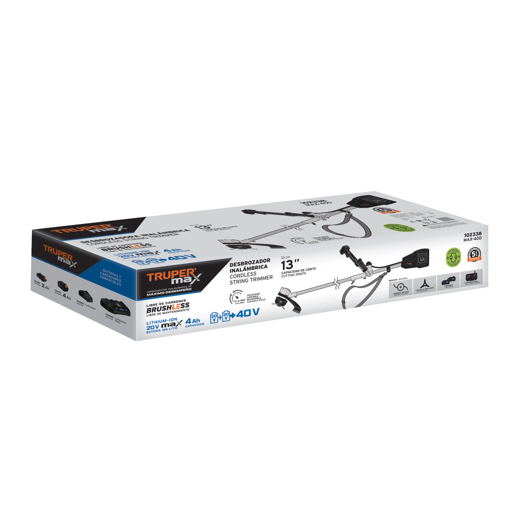 Desbrozadora inalambrica 40V sin carbones TRUPER MAX