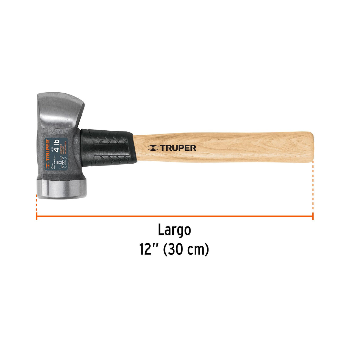 Marro demoledor 3 lb, mango 12', Truper 3 lb, 12'