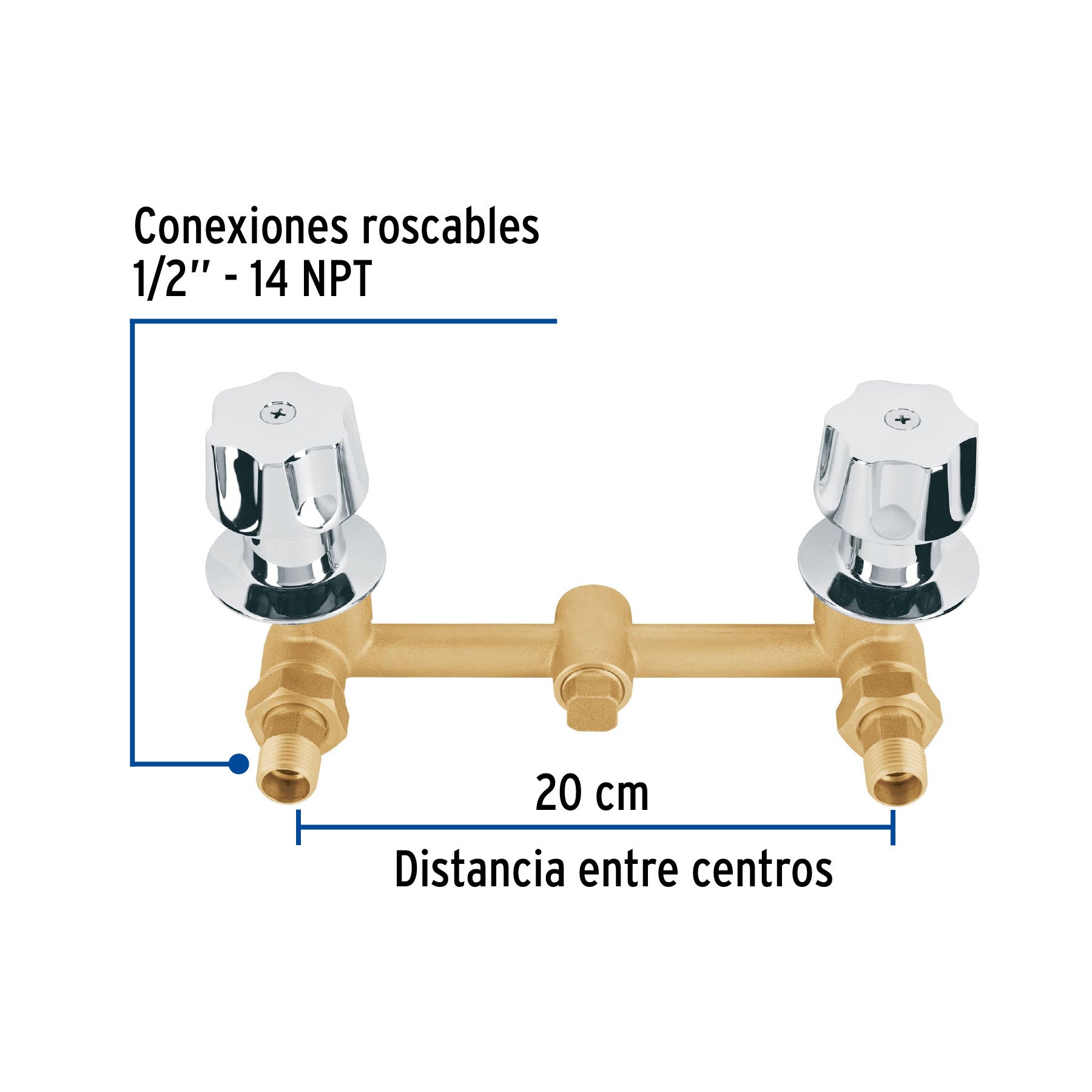 Mezcladora empotrar compresion c/manerales FOSET