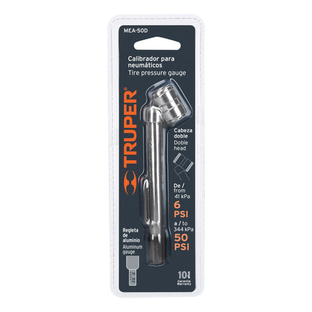 Calibrador de presión 50 psi cabeza doble, Truper