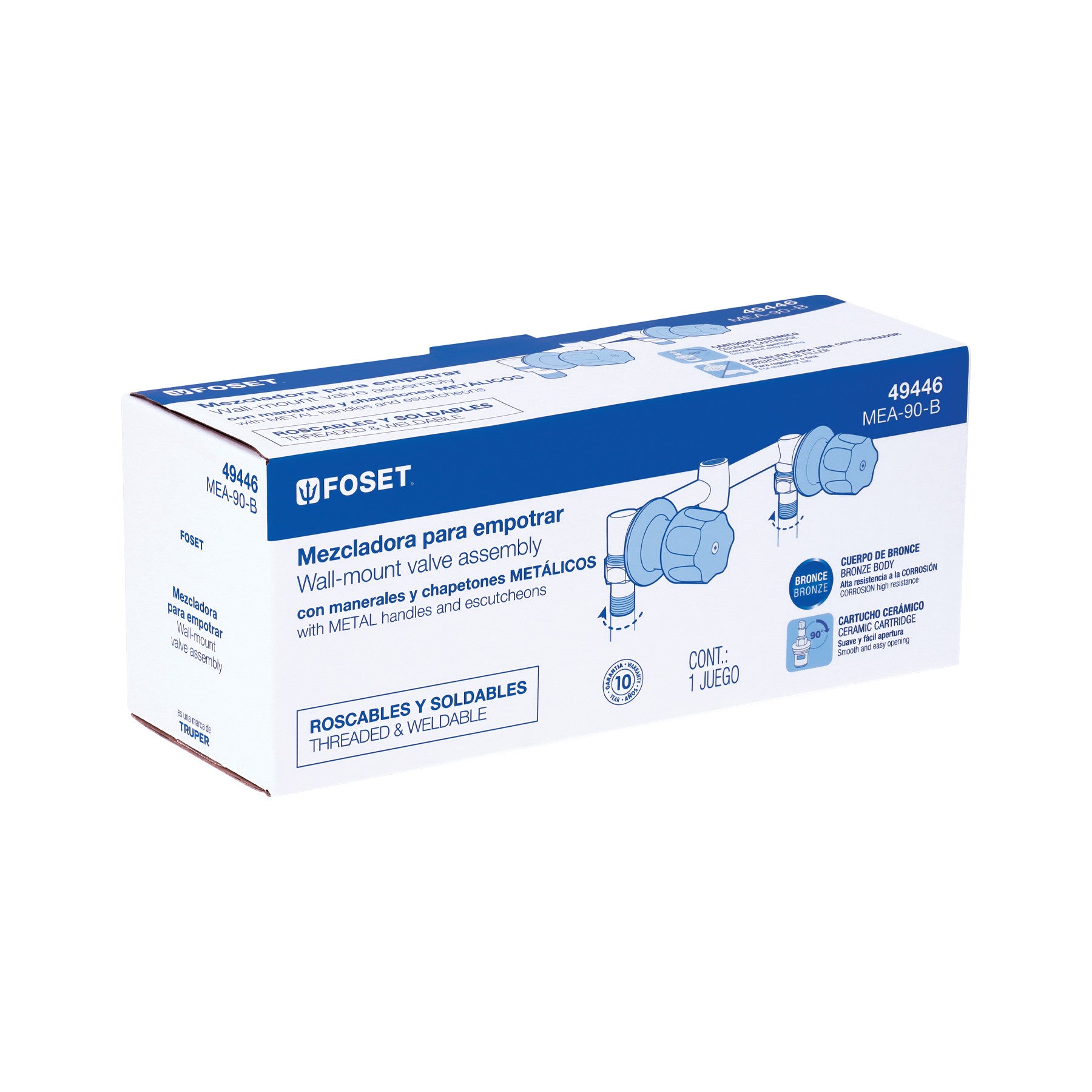 Mezcladora empotrar 1/4 vuelta c/manerales FOSET