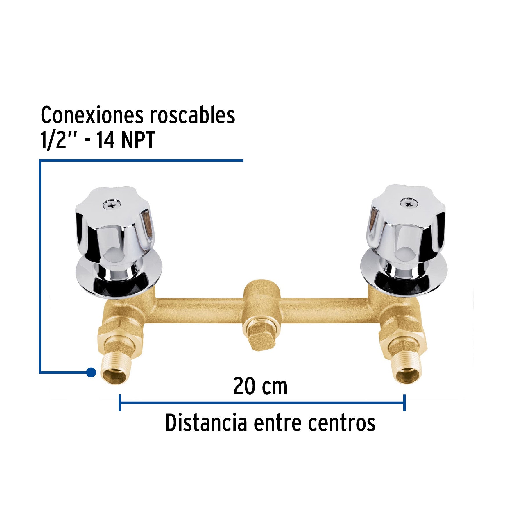Mezcladora empotrar 1/4 vuelta c/manerales FOSET