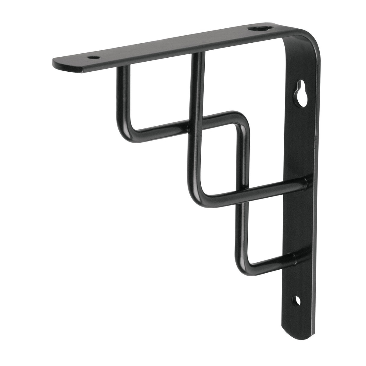 Ménsula reforzada negra 6 x 6', diseño escalera, FIERO 6 x 6', negra