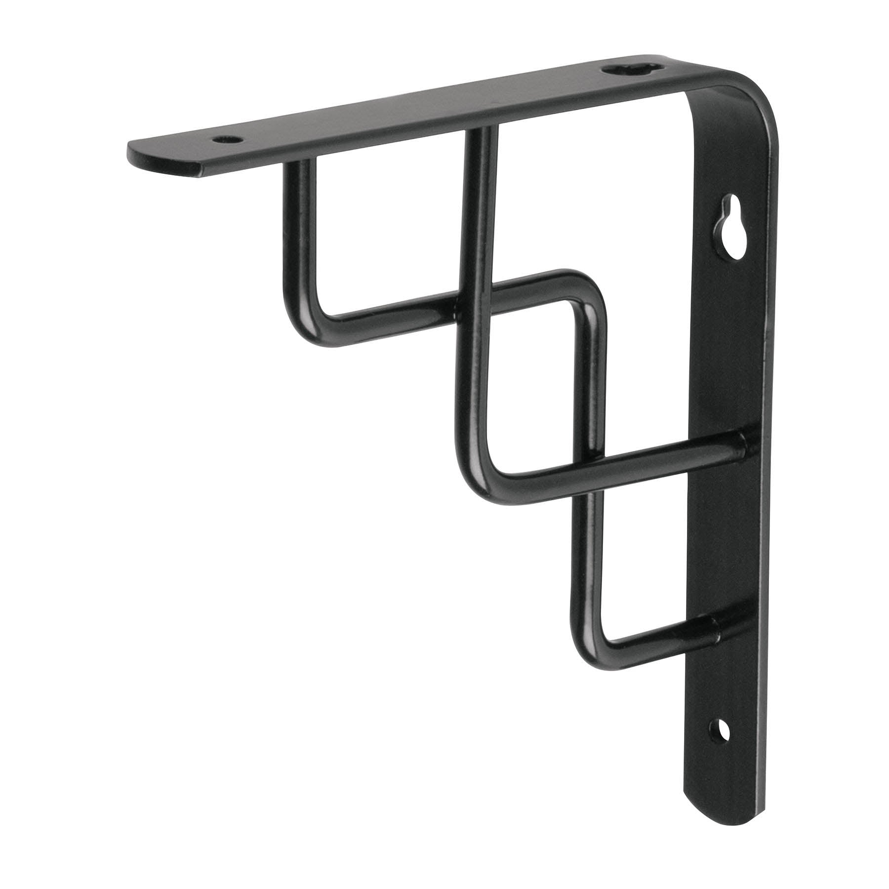 Ménsula reforzada negra 6 x 6', diseño escalera, FIERO 6 x 6', negra