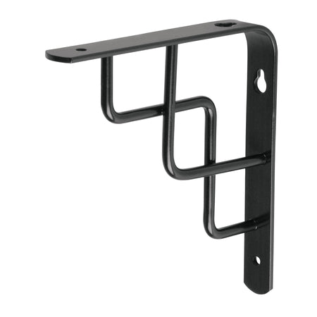 Ménsula reforzada negra 6 x 6', diseño escalera, FIERO 6 x 6', negra