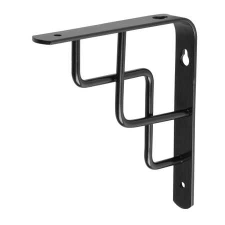 Ménsula reforzada negra 6 x 6', diseño escalera, FIERO 6 x 6', negra