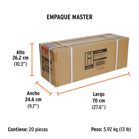 Medidor laser de distancia de 0.05 m a 100 m Truper