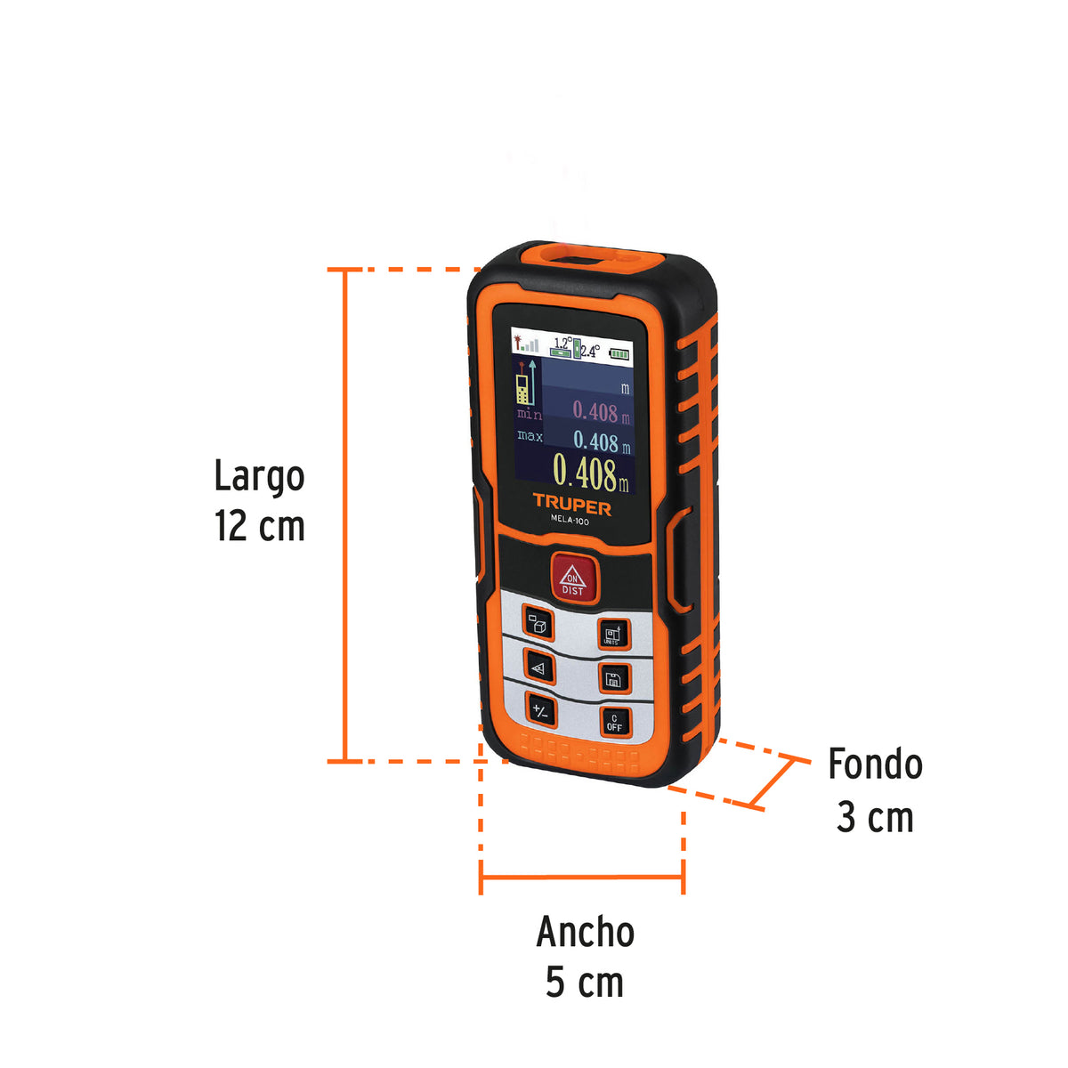 Medidor laser de distancia de 0.05 m a 100 m Truper