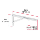 Ménsula plegable de acero blanca 6' x 12', FIERO 6', 12', blanca