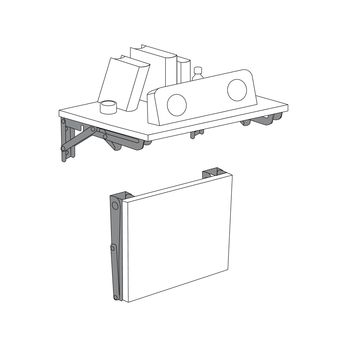 Ménsula plegable de acero blanca 6' x 12', FIERO 6', 12', blanca