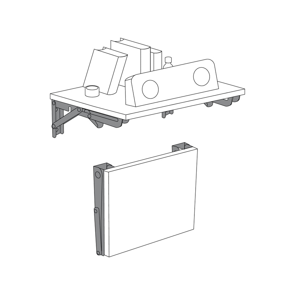 Ménsula plegable de acero blanca 6' x 12', FIERO 6', 12', blanca