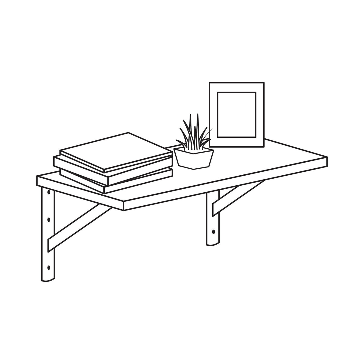 Ménsula de acero reforzada blanca 8 x 12', FIERO 8 x 12', blanca