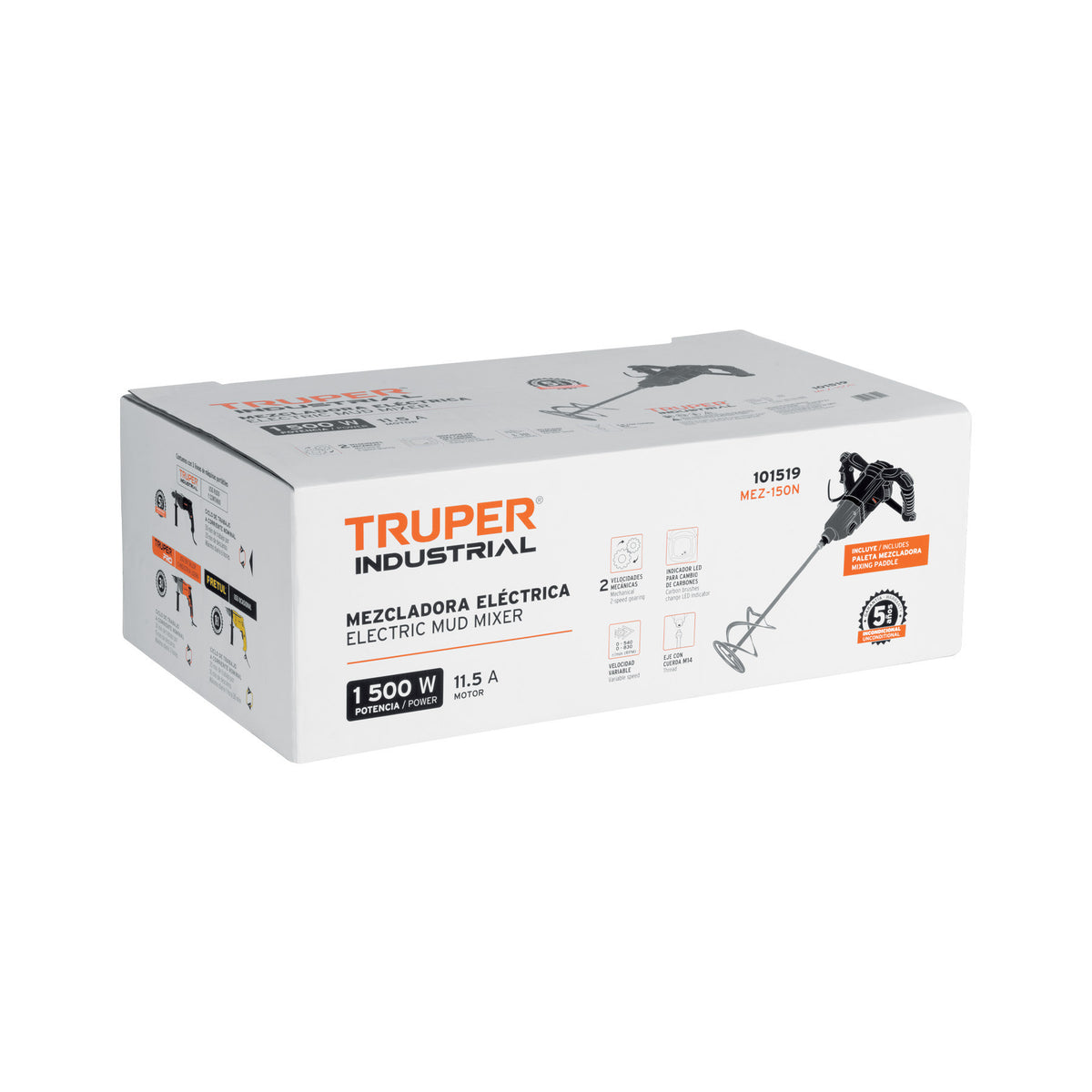 Mezcladora electrica 1500W TRUPER INDUSTRIAL