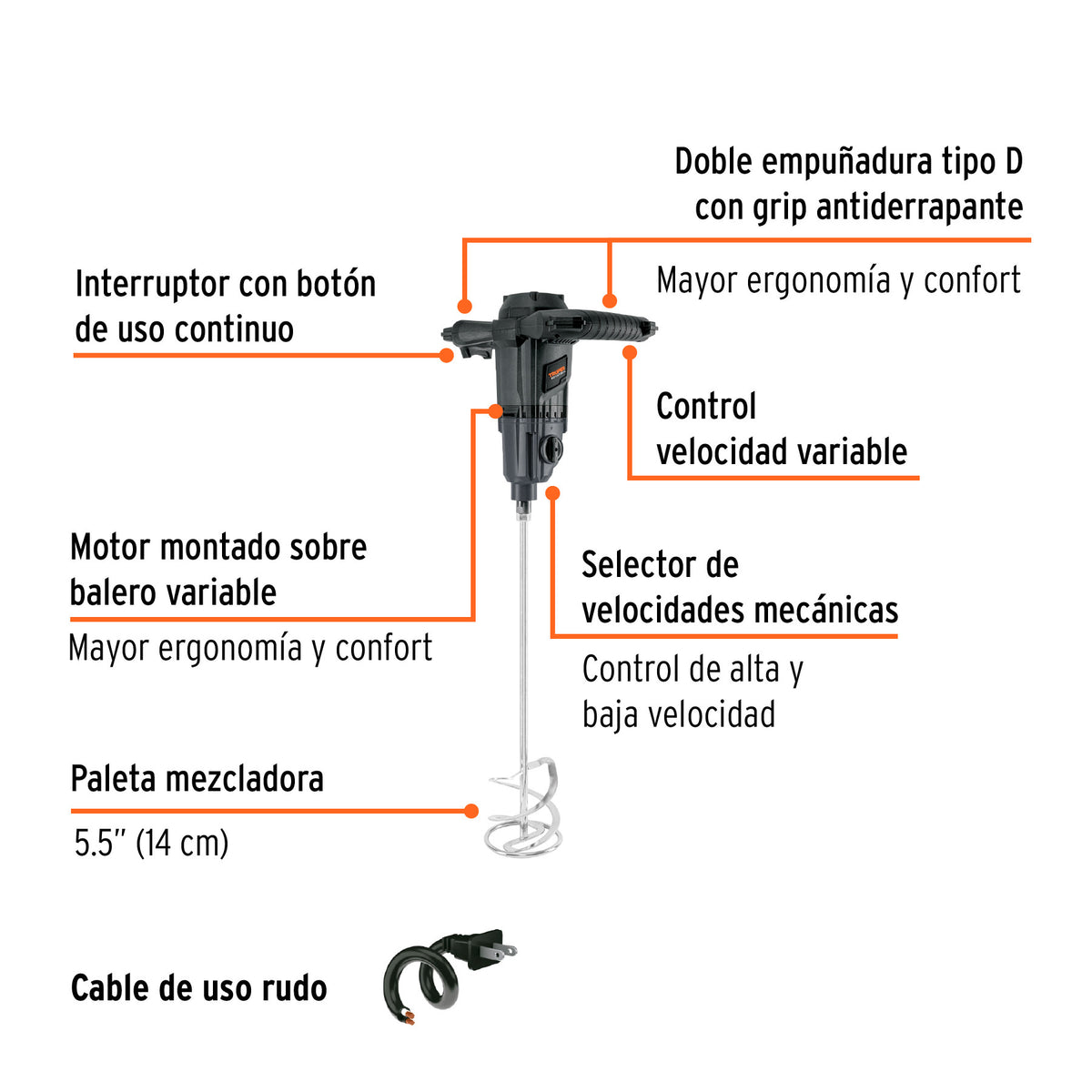 Mezcladora electrica 1500W TRUPER INDUSTRIAL