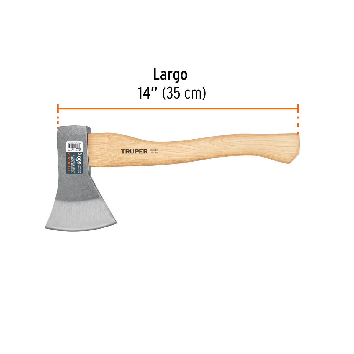 Mango hickory 14' para hacha Europea 600 g, Truper