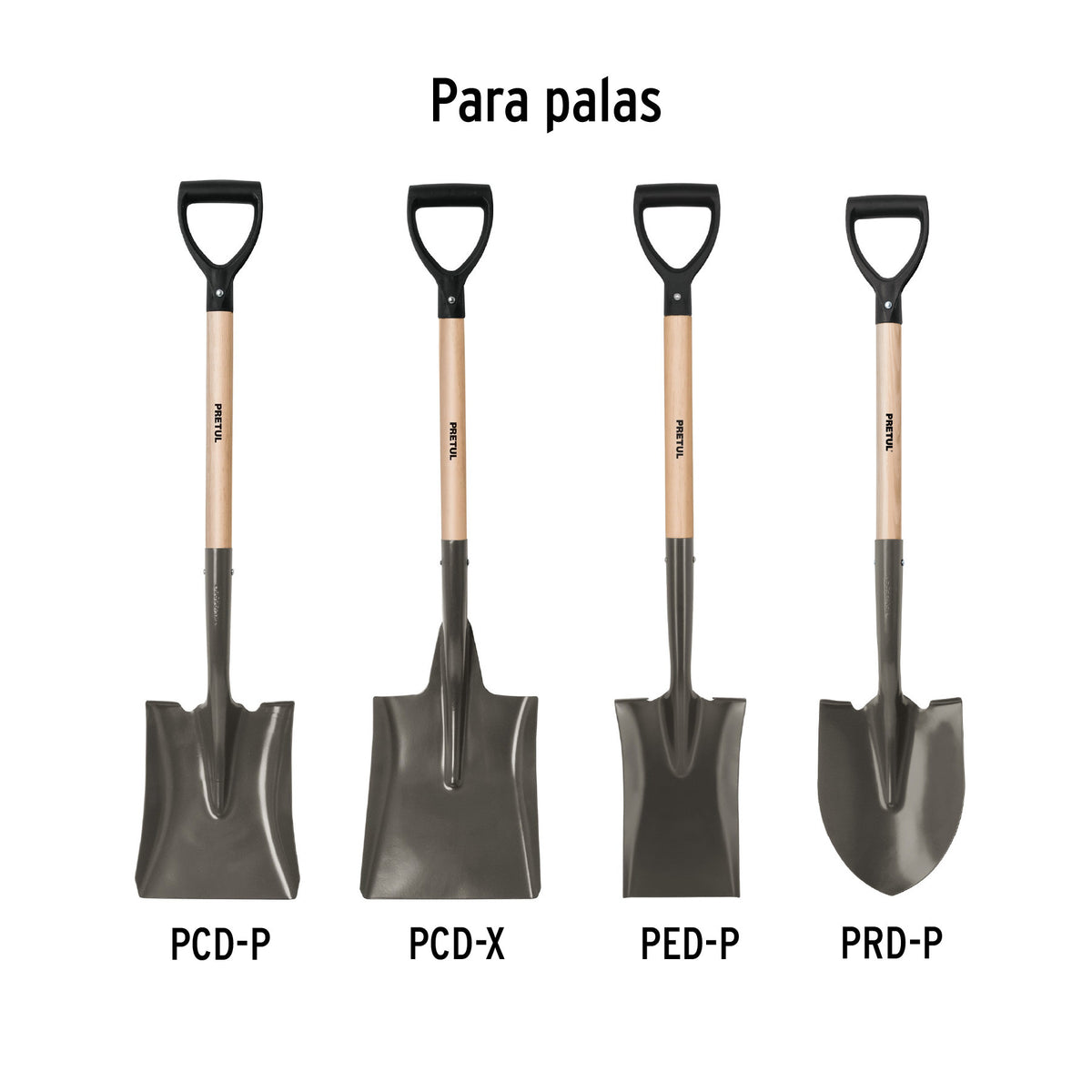 Mango para palas puño 'Y' plástico PCD-X, de 24', Pretul