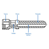 Manguera para gas, PVC negra, 3/8' flare, 1.5 m, FOSET 3/8', 1.5 m, negra