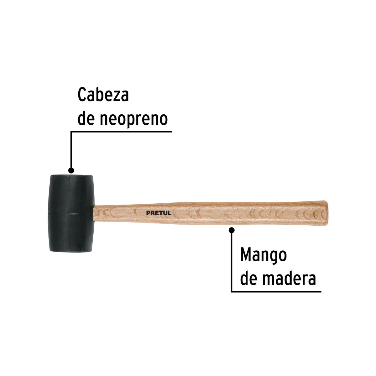 Mazo de hule, 24 oz, Pretul 24 oz
