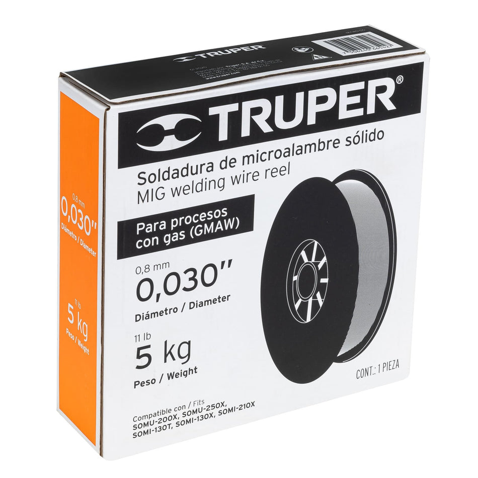 Caja con 5 kg de microalambre solido para procesos con gas