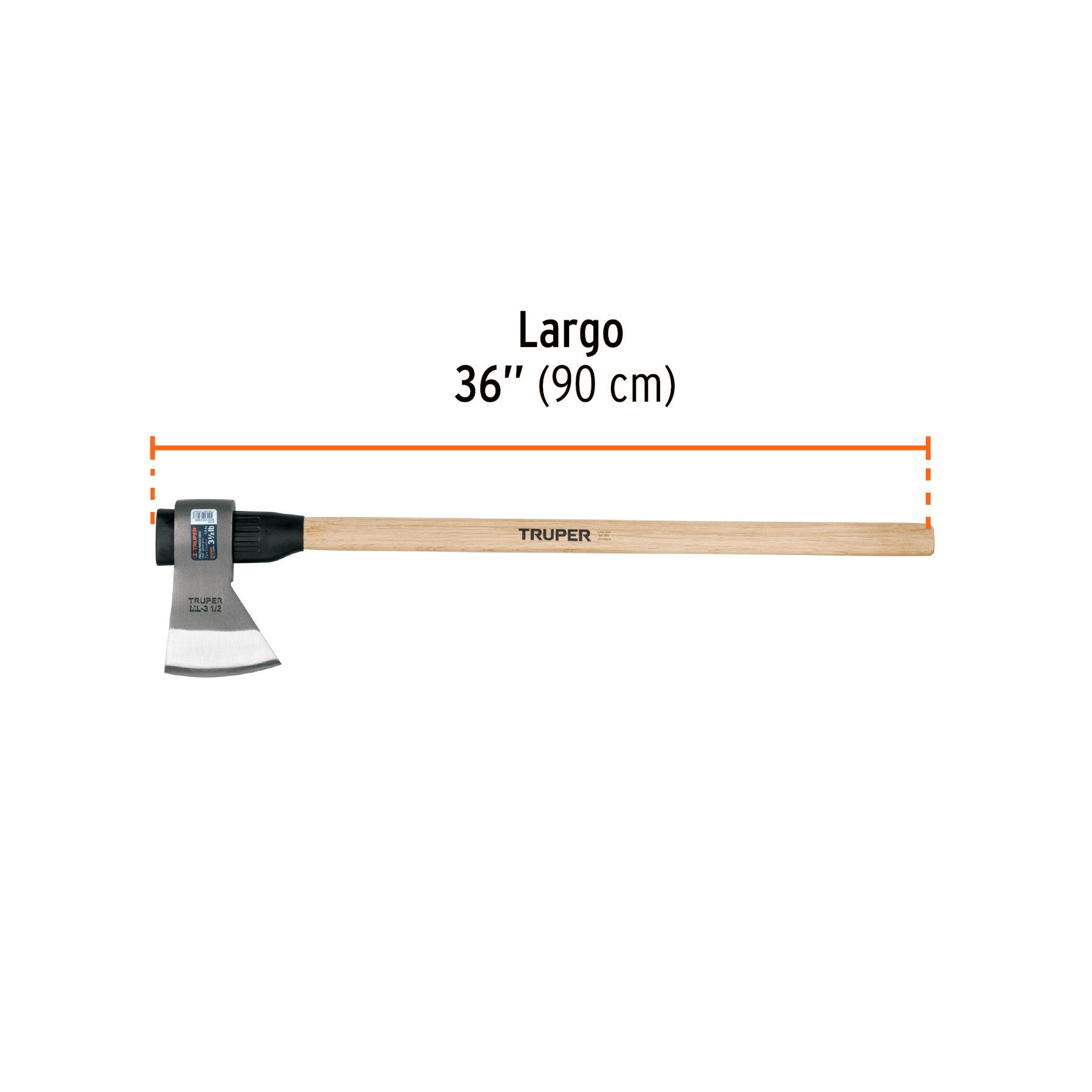 Hacha media labor 3-1/2 lb, mango de madera 36', TRUPER