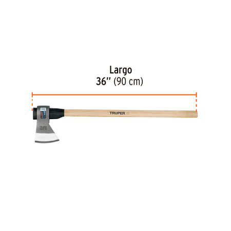 Hacha media labor 3-1/2 lb, mango de madera 36', TRUPER