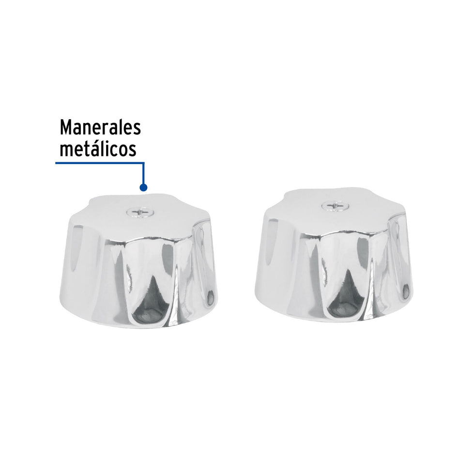 Juego de manerales hex metalicos p/lav-fregaderocromo BASIC