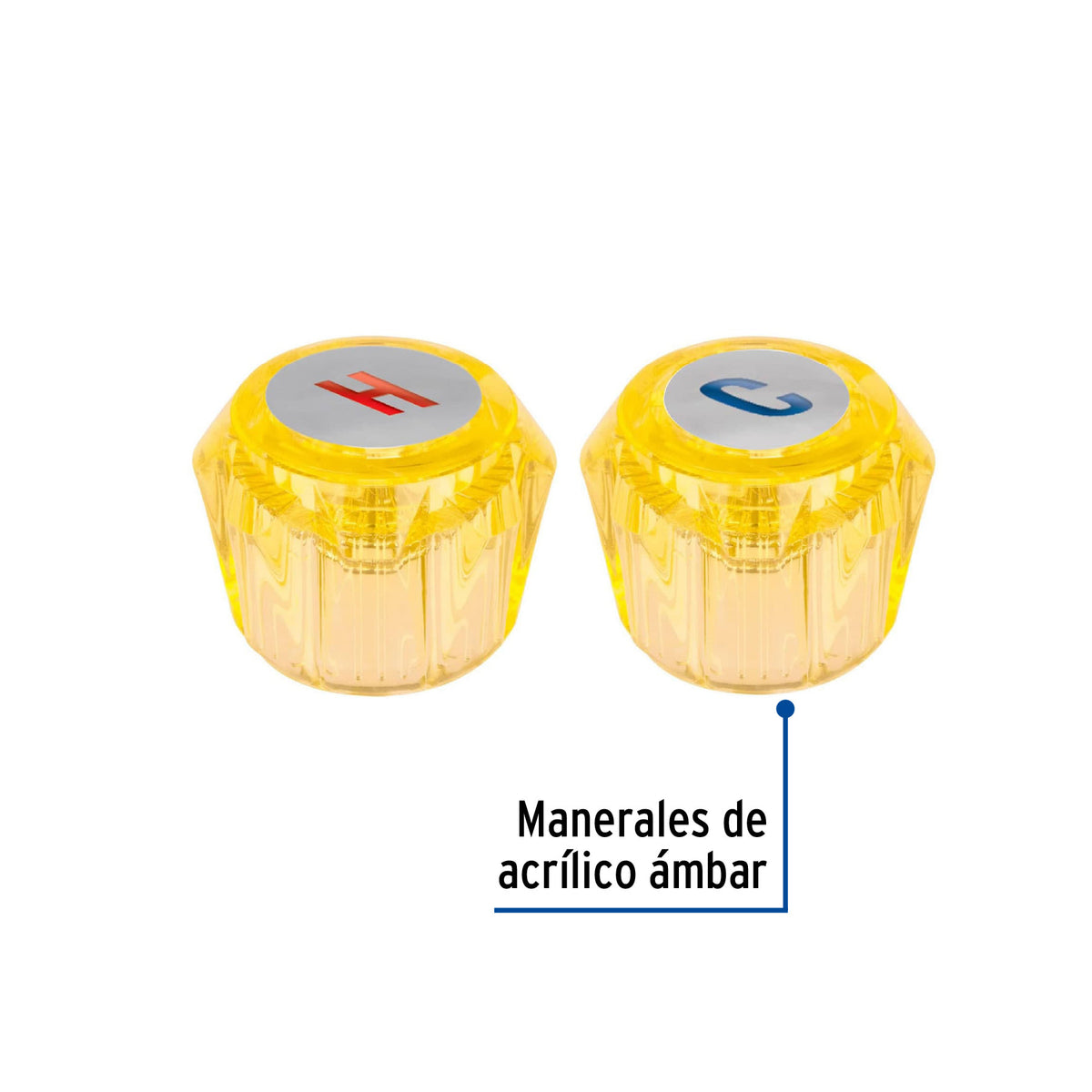 Juego 2 manerales acrílico ámbar p/lavabo y fregadero, BASIC