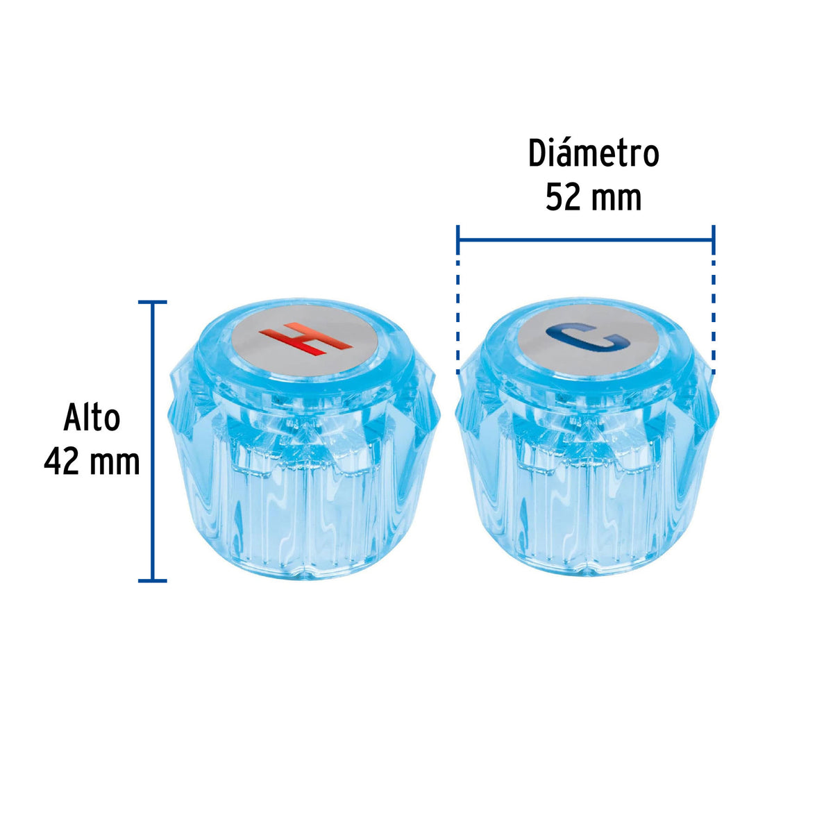Juego 2 manerales acrilico azul p/lavabo y fregadero BASIC