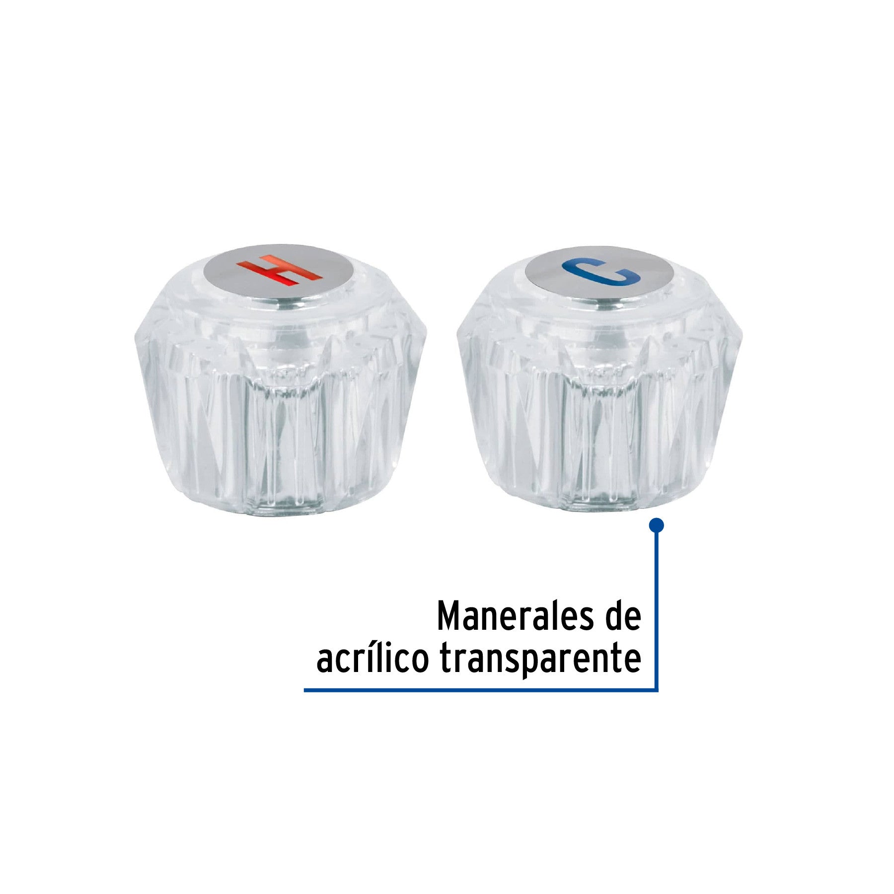 Juego 2 manerales acrilico trans p/lavabo y fregadero BASIC