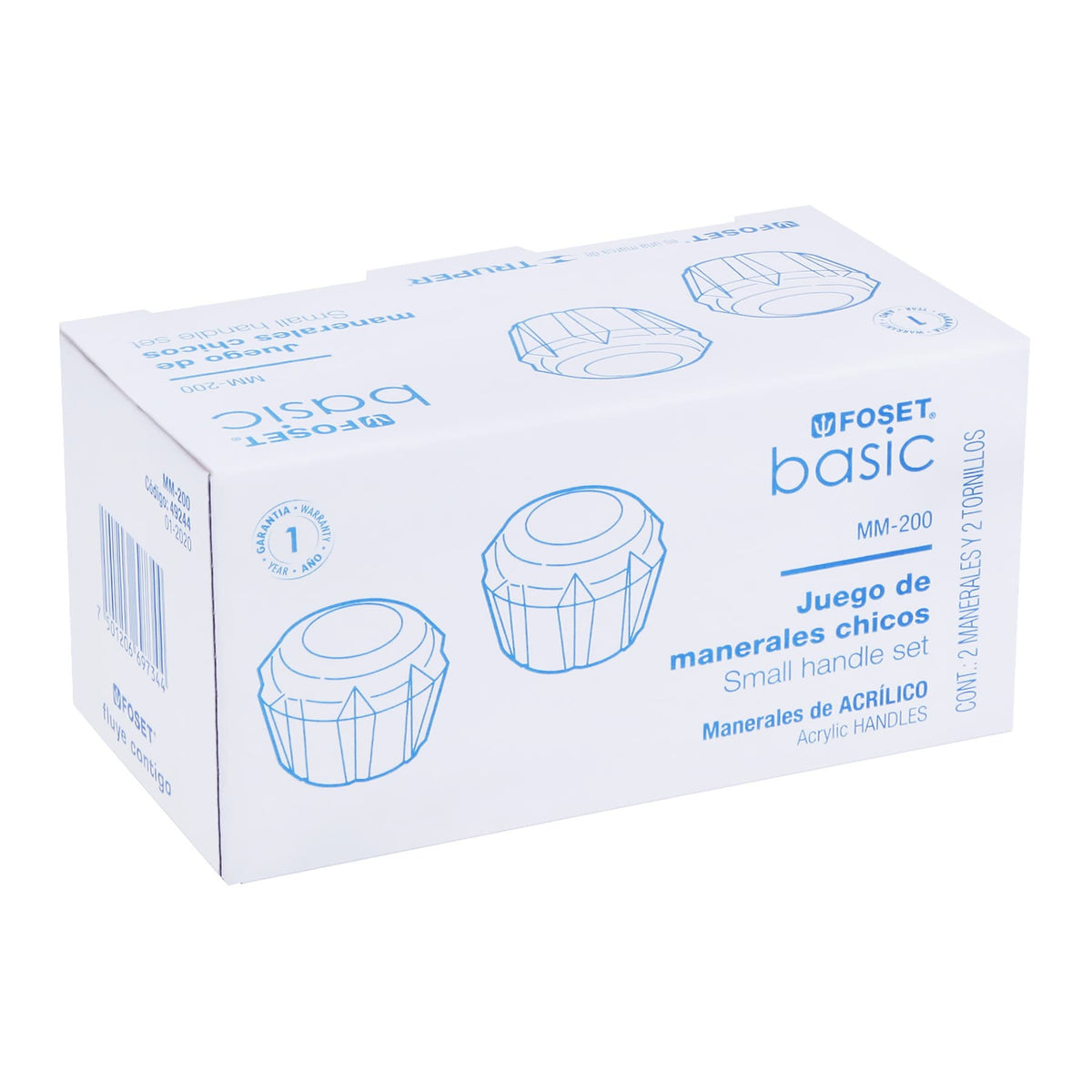 Juego 2 manerales acrilico trans p/lavabo y fregadero BASIC