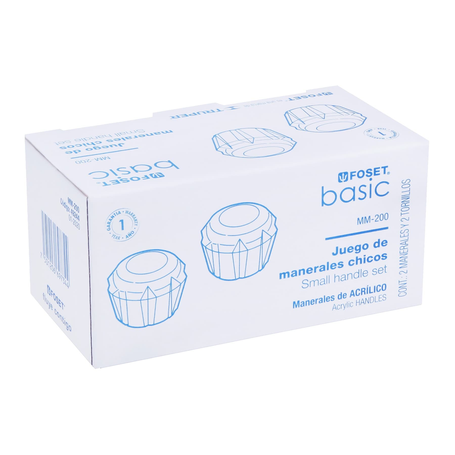 Juego 2 manerales acrilico trans p/lavabo y fregadero BASIC