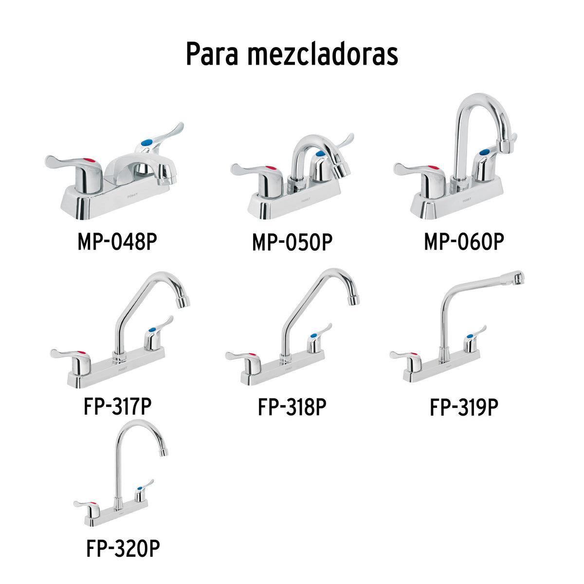Juego de manerales de palanca p/lav-fregadero, cromo BASIC