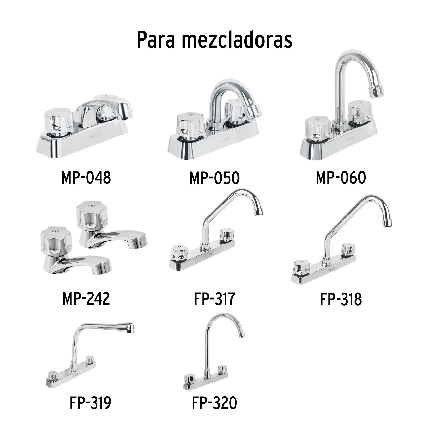 Juego de manerales hex de ABS p/lav-fregadero cromo BASIC