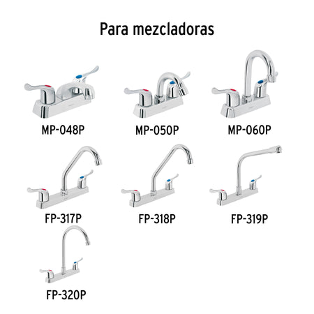Juego de manerales de palanca p/lav-fregadero, cromo, BASIC