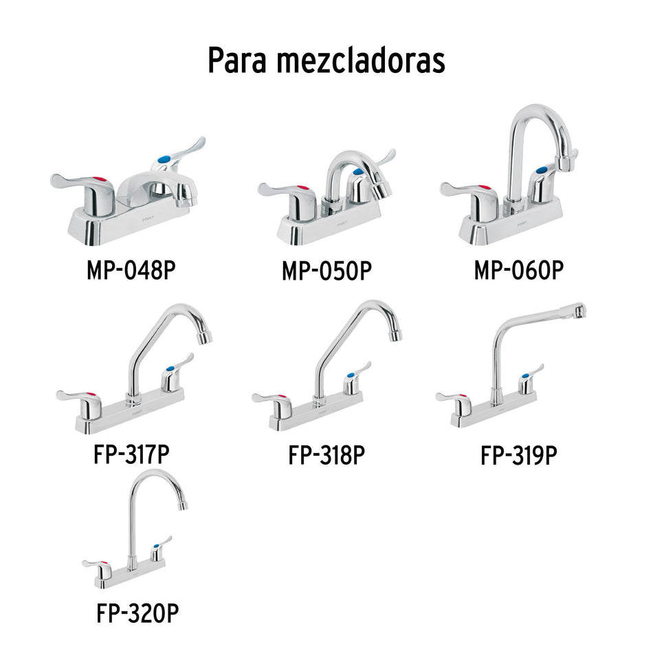 Juego de manerales de palanca p/lav-fregadero, cromo, BASIC