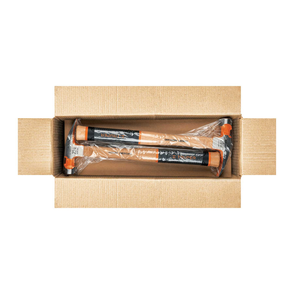 Martillo pulido 20 oz uña recta, boca fresada, Truper Grip 20 oz