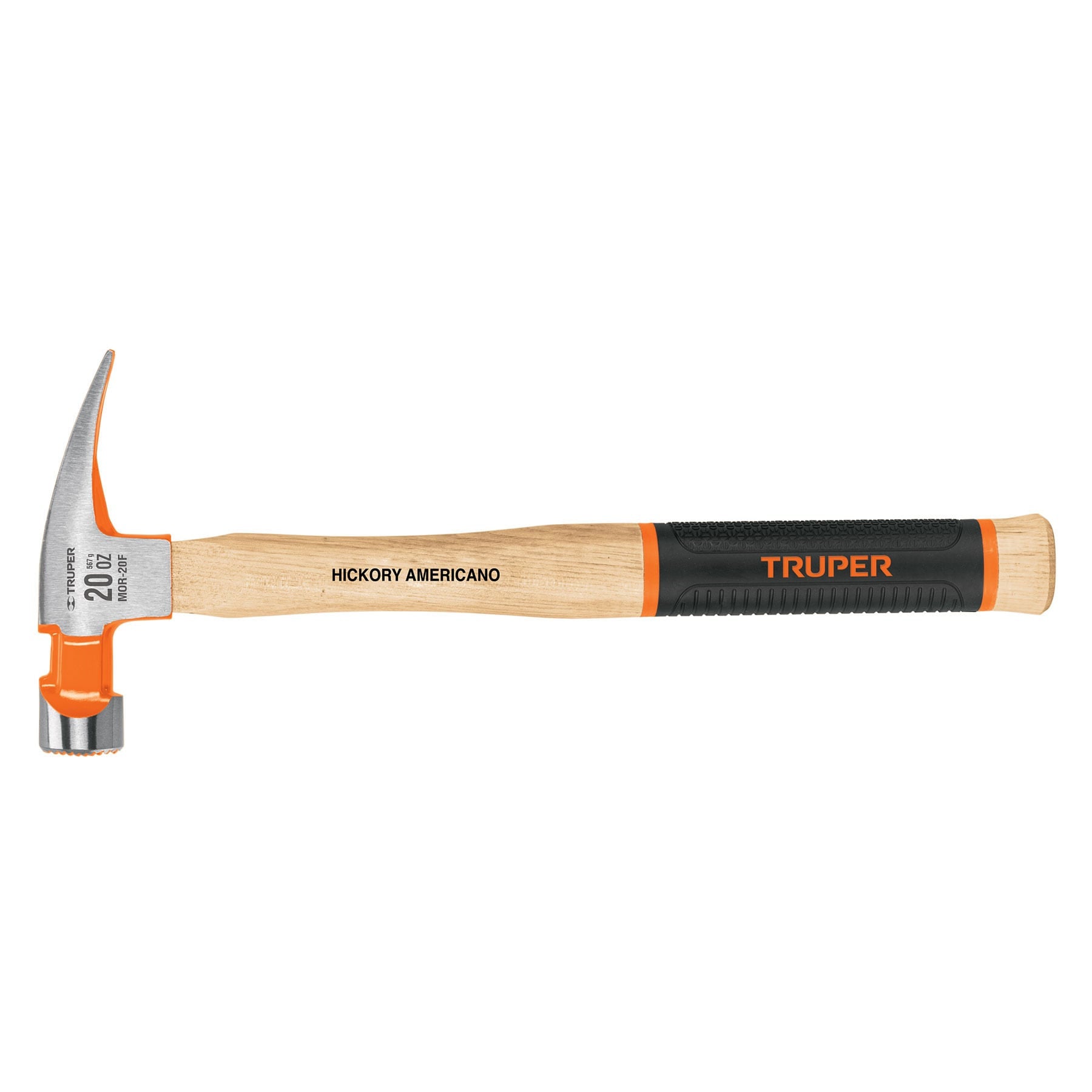 Martillo pulido 20 oz uña recta, boca fresada, Truper Grip 20 oz