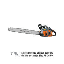 Motosierra 50 cc a gasolina con barra de Truper 20"