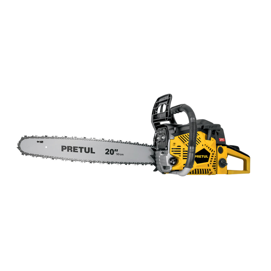 Motosierra 60 cc a gasolina con barra de 20" Pretul