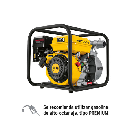 Motobomba autocebante 2"x2" gas. 6-1/2HP agricola PRETUL