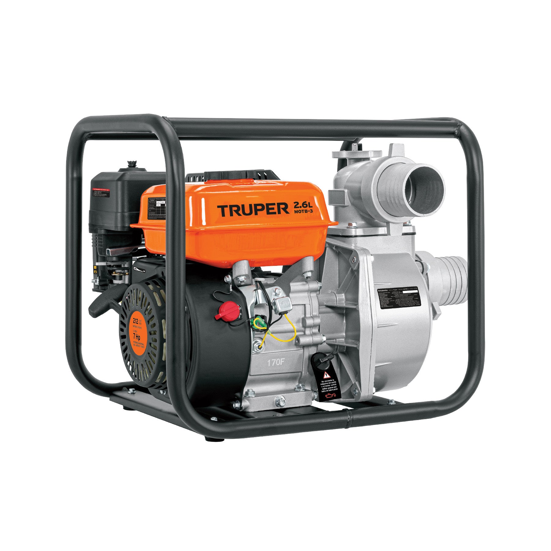 Motobomba autocebante 3"x3" gasolina 7HP agricola TRUPER