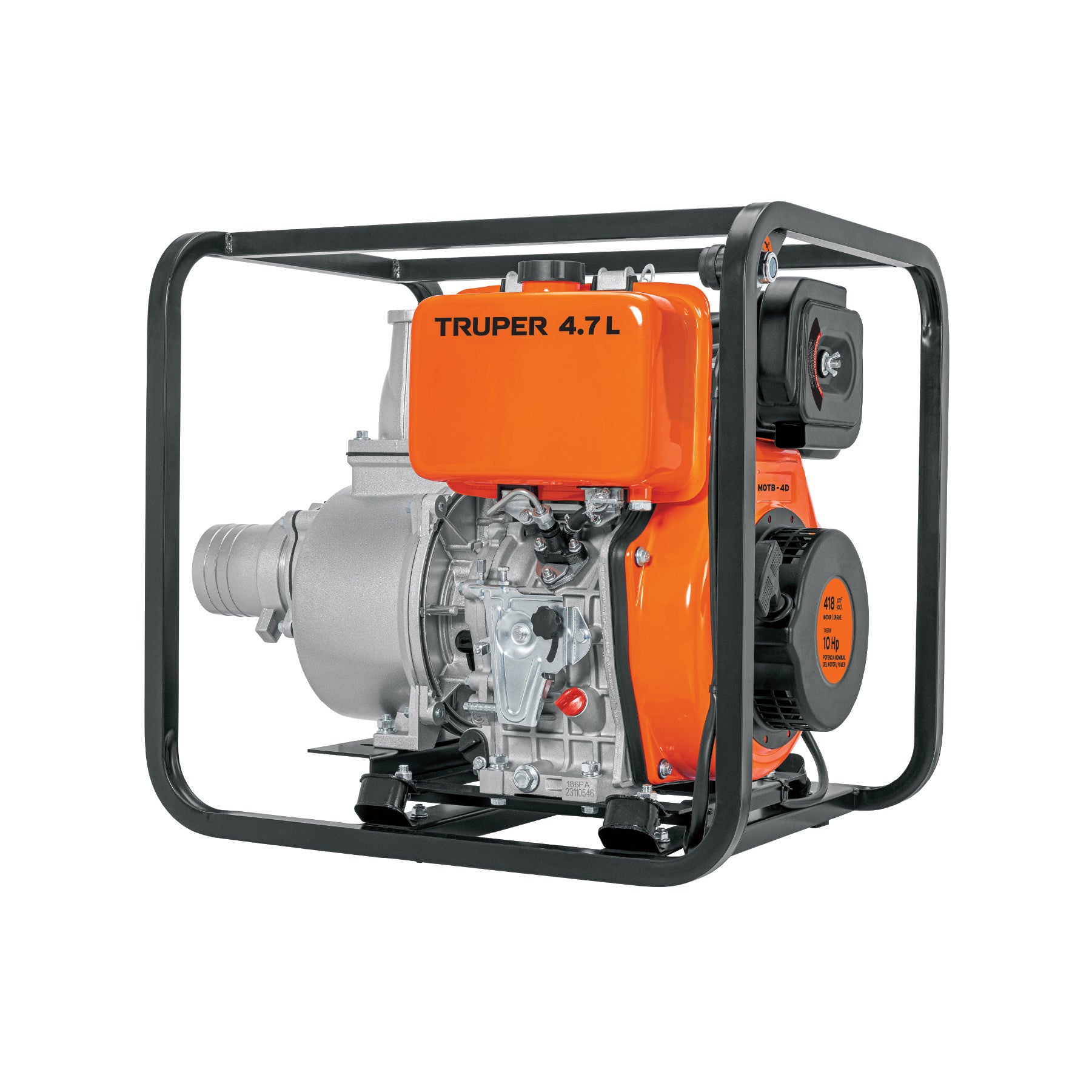 Motobomba autocebante 4"x4" diesel 10HP agricola TRUPER