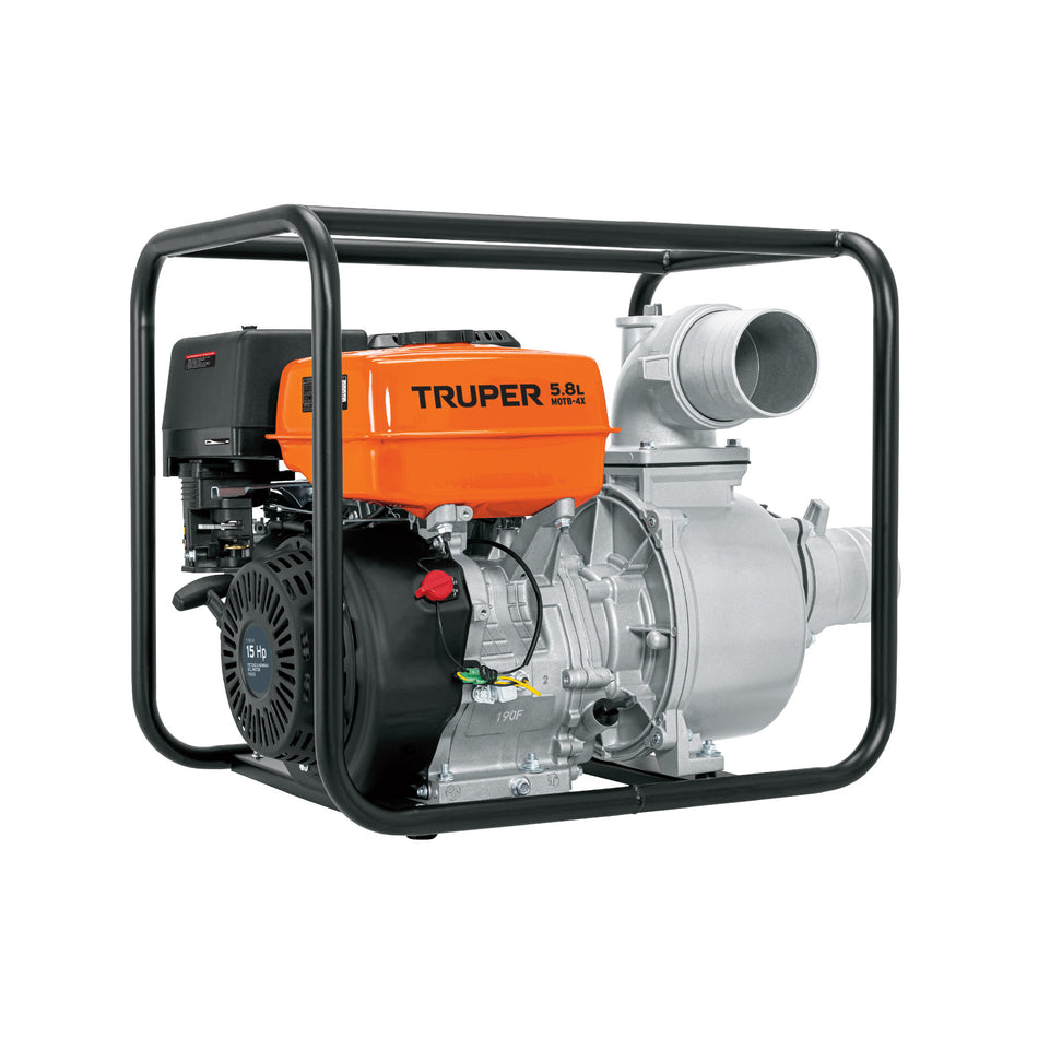 Motobomba autocebantex4" gasolina agricola TRUPER 15 HP