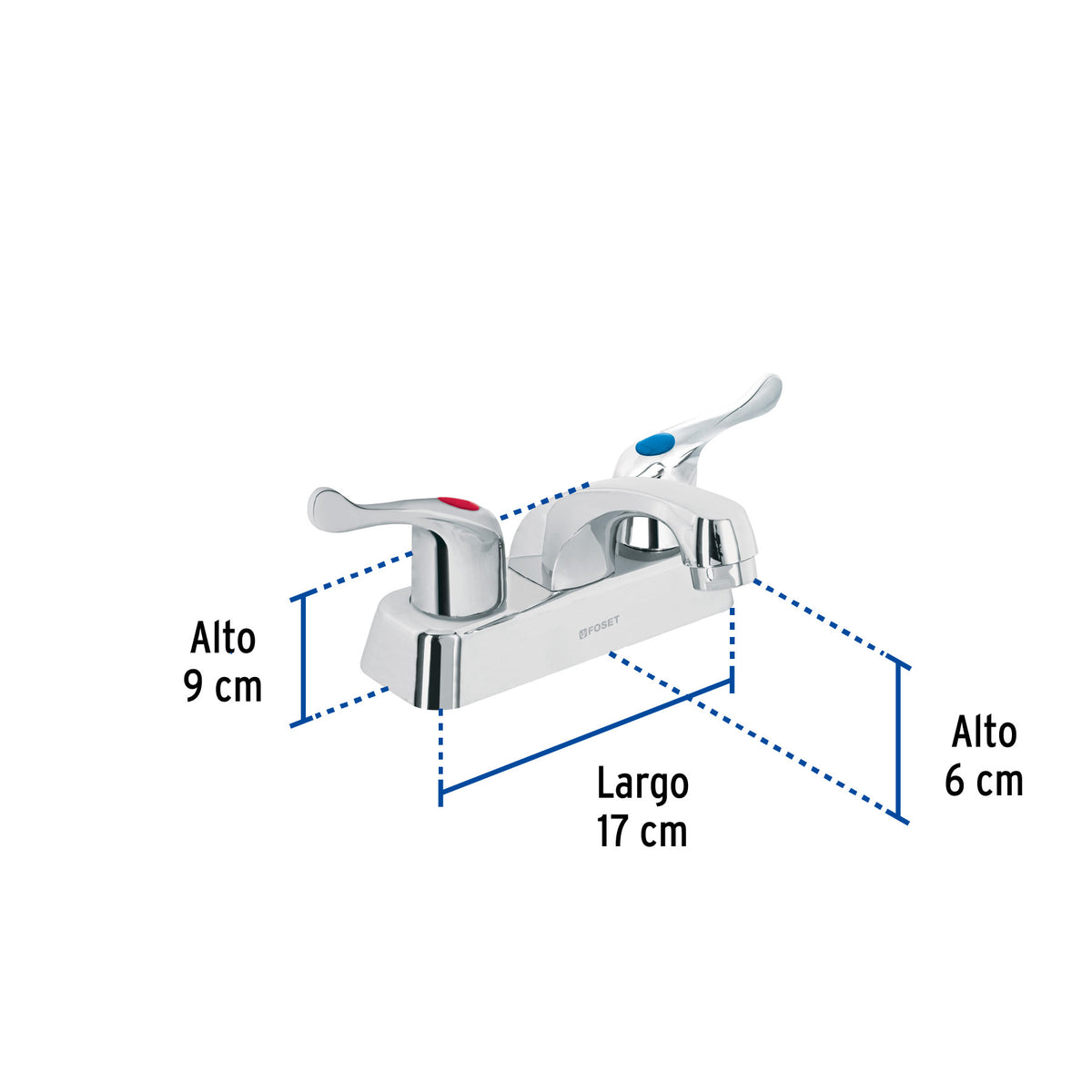 Mezcladora 4" lavabo ABS palanca BASIC