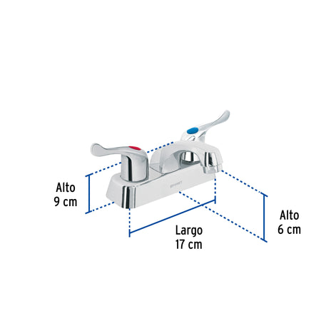 Mezcladora 4" lavabo ABS palanca BASIC