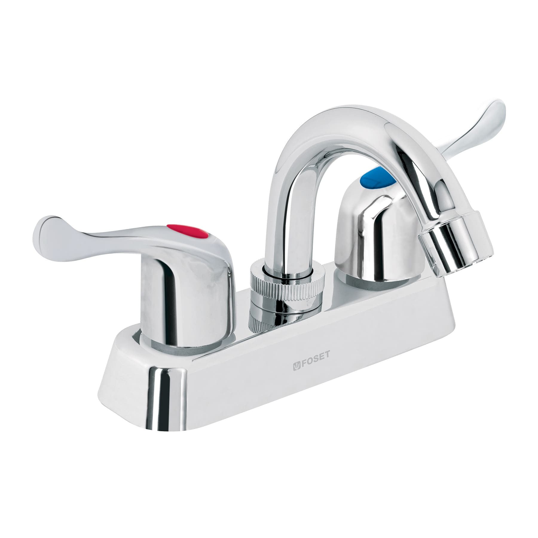 Mezcladora 4" lavabo ABS cuello curvo palanca BASIC