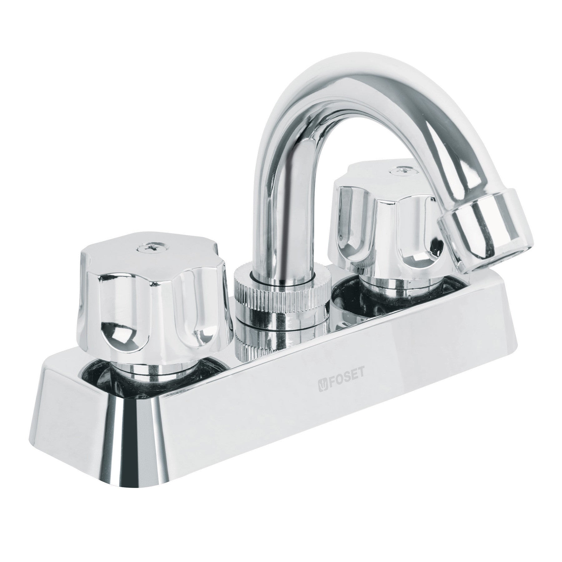 Mezcladora 4" lavabo ABS cuello curvo hexagonal BASIC