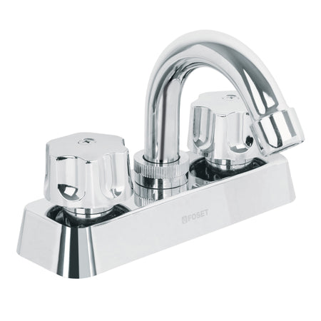 Mezcladora 4" lavabo ABS cuello curvo hexagonal BASIC