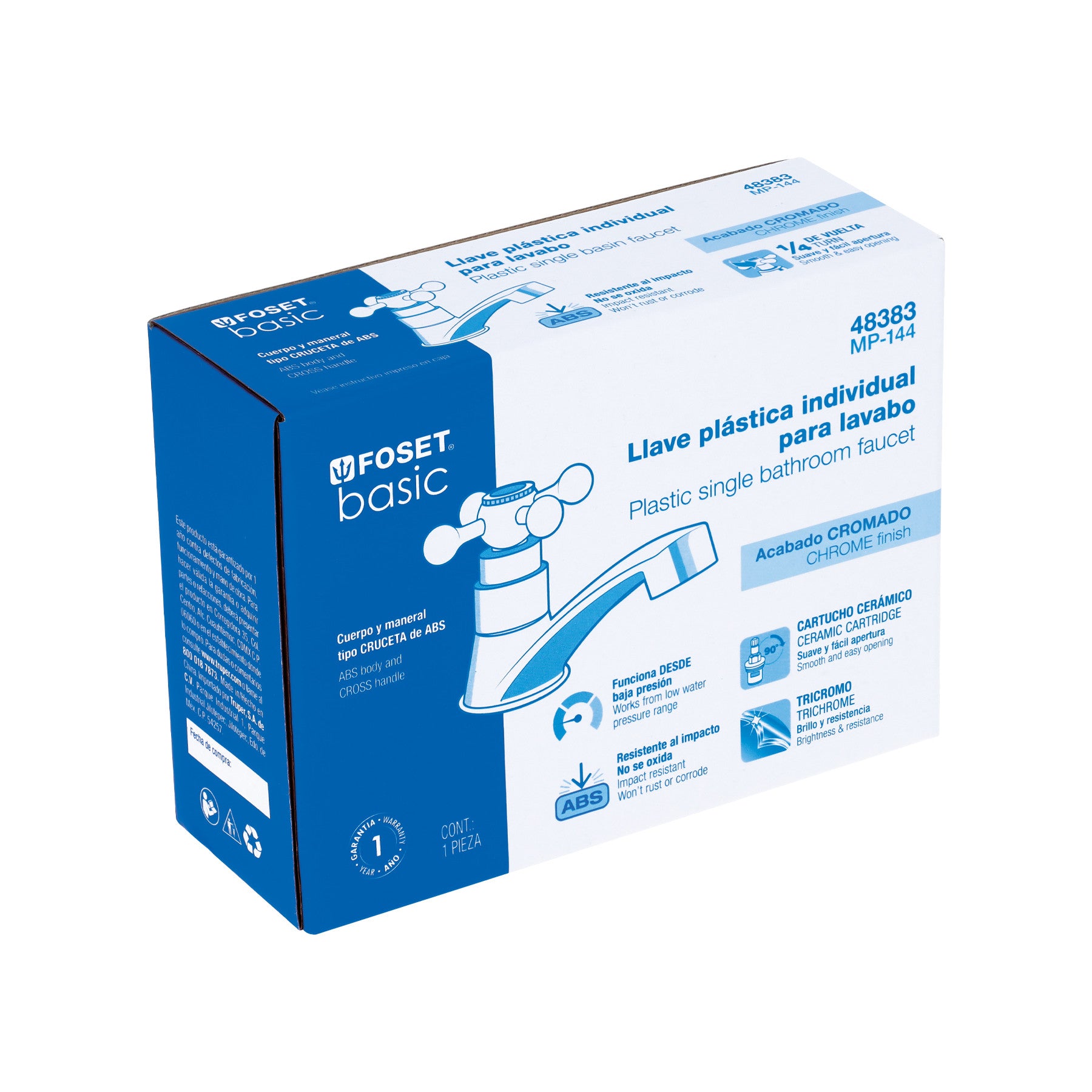 Llave individual lavabo ABS cruceta BASIC