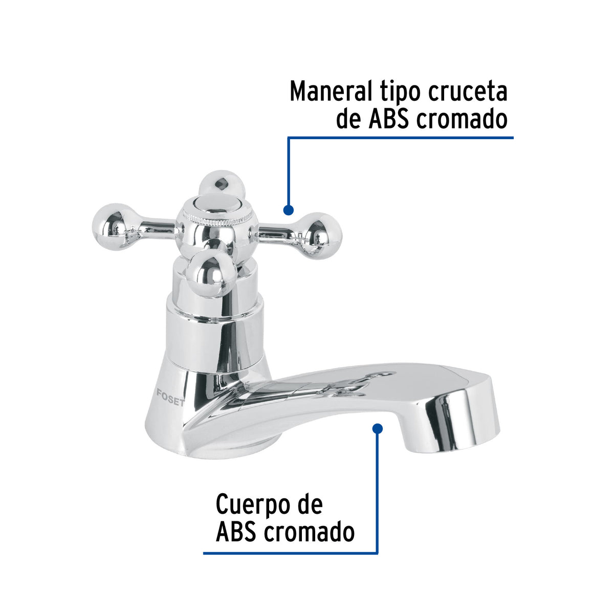 Llave individual lavabo ABS cruceta BASIC